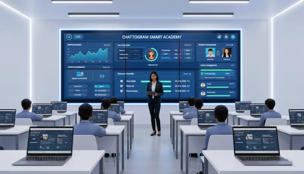 Z8 Learning Smart School, Smart school in Chittagong, Digital smart education CTG, LMS based learning Bangladesh, Technology driven school, Paperless smart classroom, Future education in Chittagong, Data-driven learning system