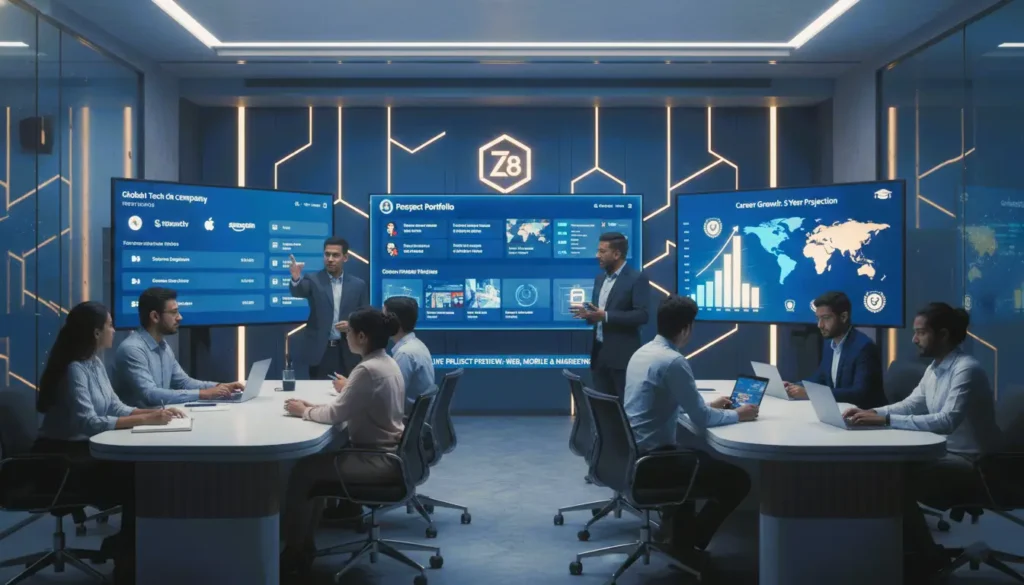 z8-learning-success-academy, z8 learning tech school, career success academy chittagong, tech career mentorship bangladesh, job placement training program, outcome based education tech, remote job training bangladesh