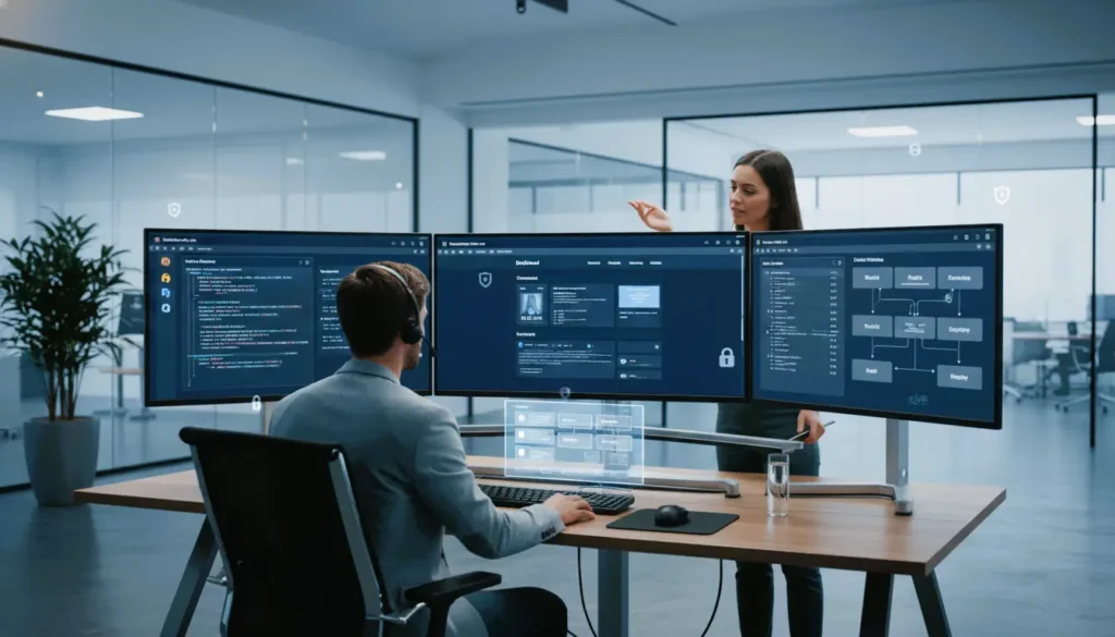 z8-learning-application-development-course, full-stack application development, enterprise software engineering, cloud-native application training, secure coding and data protection, React, Next.js, Node.js, Python, relational and NoSQL databases, CI/CD pipelines and Git workflow, inventory management system, custom CRM development
