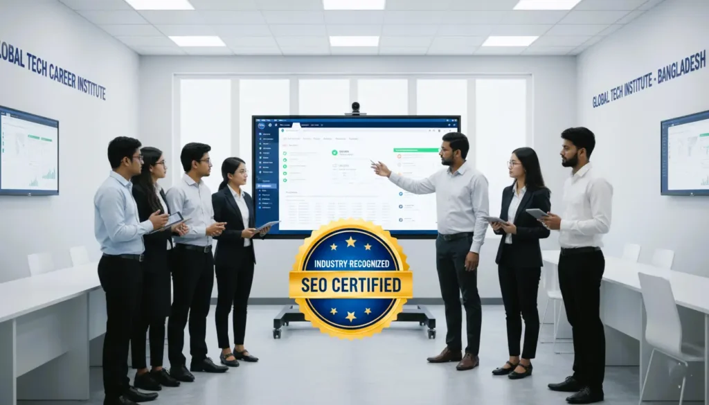 seo certification course, seo certification chittagong, z8 learning tech school, professional seo training, seo audit certification, technical seo certification, digital marketing certification, industry recognized seo course