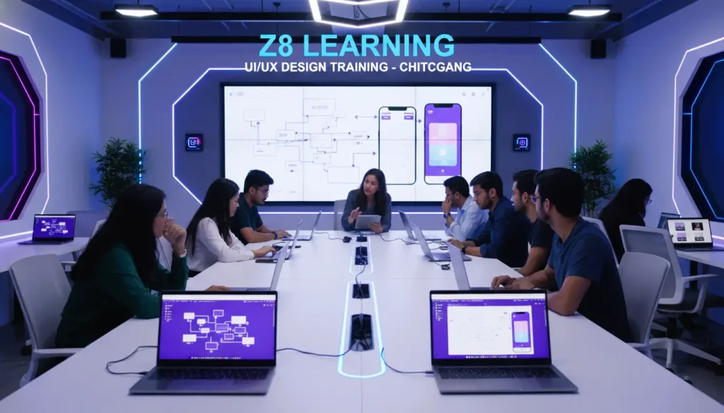 z8-learning-ui-ux-design-training, UI UX design training in Chittagong, UI UX course Chattogram, Z8 Learning Tech School Chittagong, UI UX design course Bangladesh, Figma training in Chittagong, Human centered design training