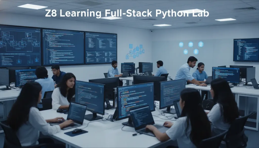 z8 learning python fullstack course, Python full-stack course Chittagong, Django Flask training CTG, Full-stack developer course Bangladesh, IT training GEC Chattogram, Python programming course, Backend development with Django/Flask, SQL/NoSQL database integration
