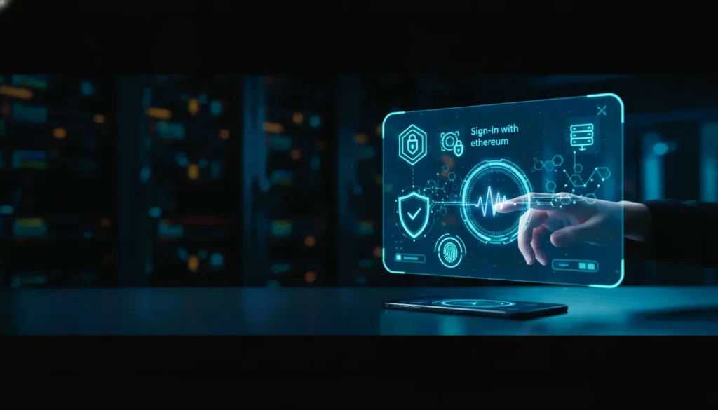 blockchain login, web3 authentication, decentralized identity, sign in with ethereum, crypto login security, trustless authentication, passwordless login