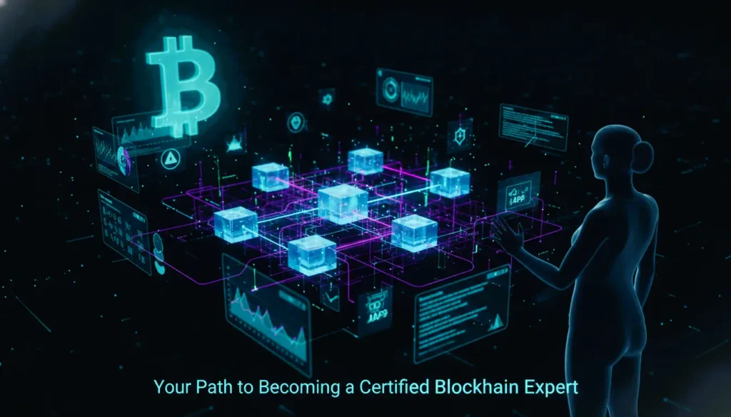 Blockchain meaning, blockchain technology, certified blockchain expert, blockchain meaning, blockchain bitcoin, smart contracts, decentralized apps, blockchain network visualization, crypto ledger, fintech innovation, Web3 career