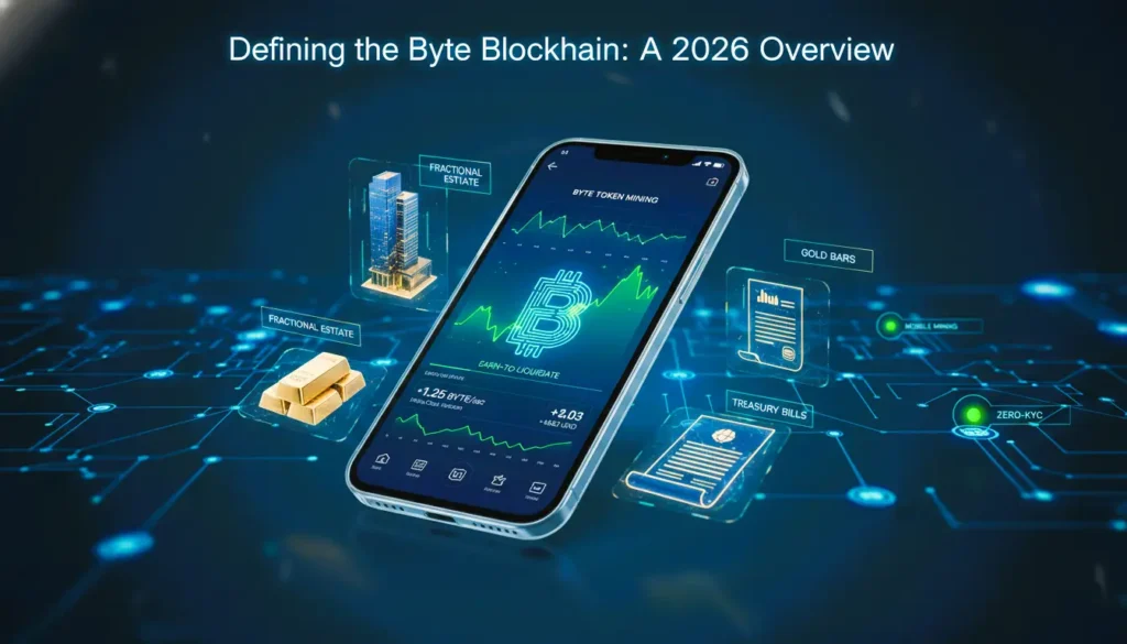 Byte Blockchain, BYTE token, Mobile blockchain mining, Layer 1 blockchain 2026, Real-world asset blockchain, ByteSwap DEX, No-KYC mining