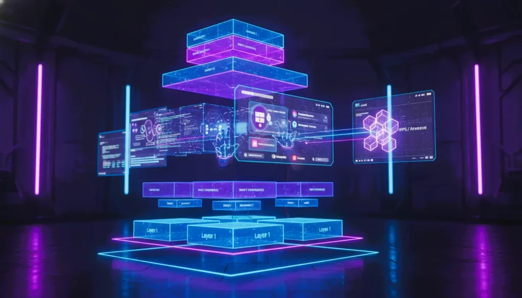 Web3 blockchain tutorial, Full-stack DApp, Layer 1 blockchain Layer 2 scaling, Solidity smart contracts, Rust smart contracts, Decentralized storage IPFS, Arweave storage, MetaMask Phantom wallets