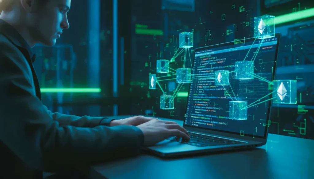 python blockchain, python blockchain tutorial, web3 python development, web3.py library, blockchain programming, python smart contract interaction