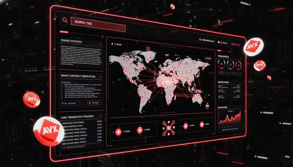 Avalanche blockchain explorer, AVAX transaction tracker , Avalanche validator nodes, C-Chain X-Chain P-Chain, Avalanche network analytics, AVAX smart contract explorer, Avalanche Web3 dashboard