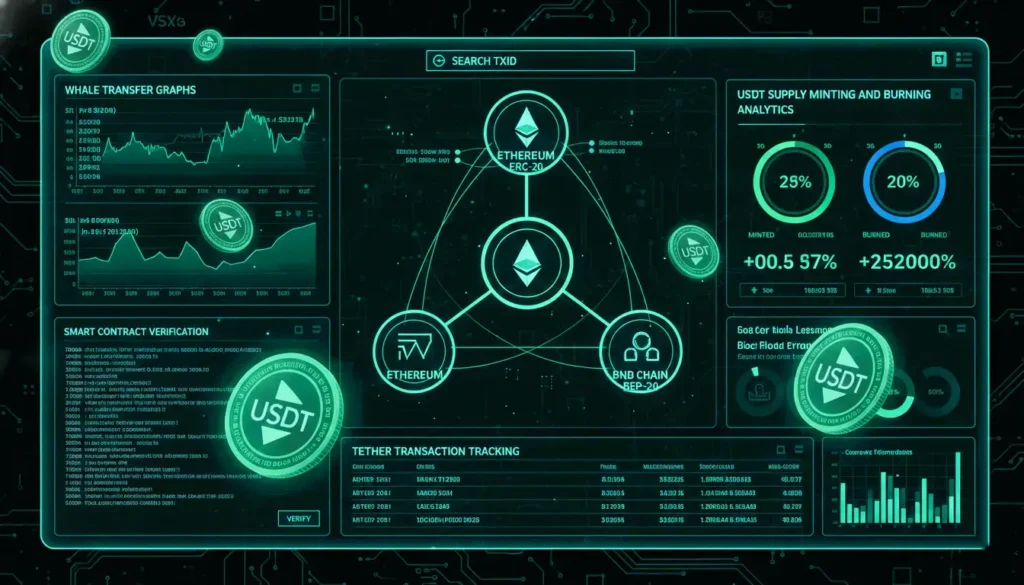 USDT blockchain explorer, Tether transaction tracker, TRC20 USDT explorer, ERC20 USDT tracker, USDT whale transactions, Tether supply monitoring, multi-chain USDT explorer, stablecoin transaction verification